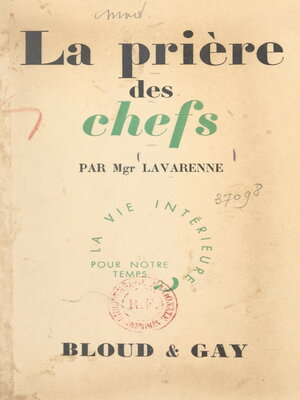 cover image of La prière des chefs